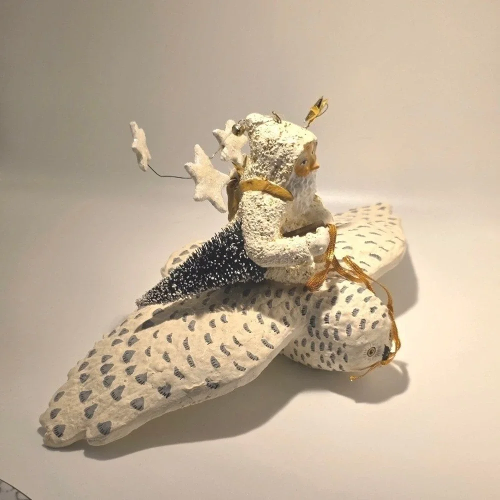 Dept 56 Father Frost Santa on Flying Owl‎ Ornament Christmas Decor 10 Inch